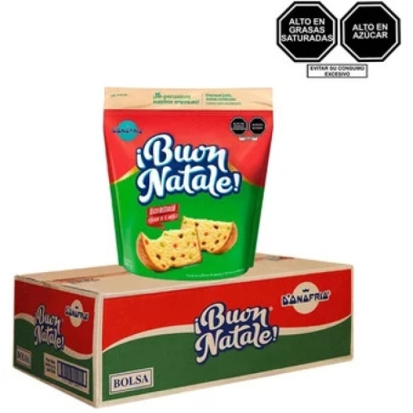 Caja de 6 Panetones Buon Natale en bolsa x 800gr