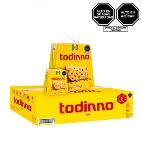 Caja de 6 panetones Todinno en caja X 900gr + Todinnito 85gr