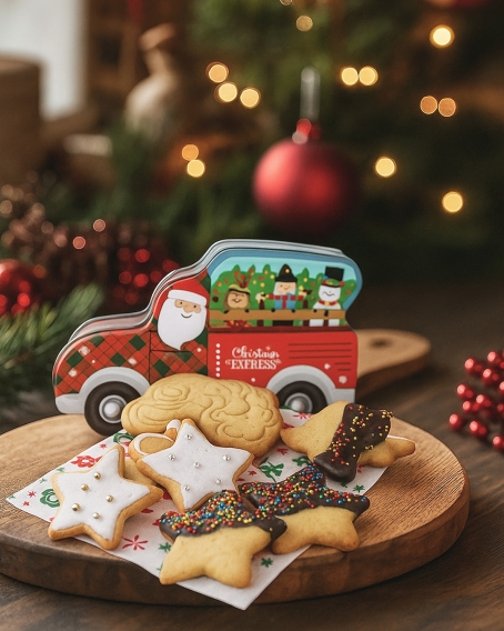 Galletas navideñas en carrito