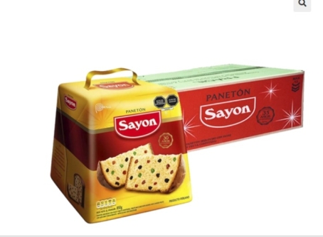 	Caja de 6 panetones Sayon panetón en caja x 750gr