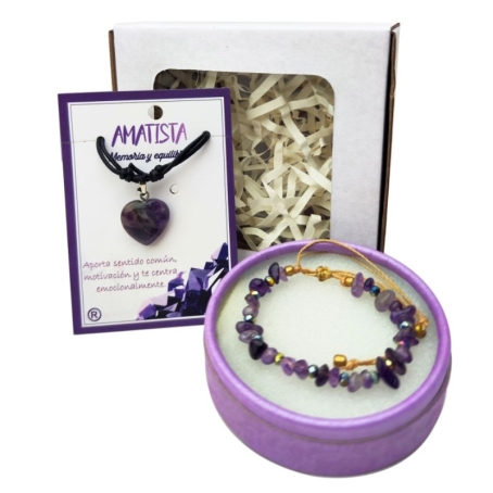 Kit Amatista Cuarzo y Pulsera