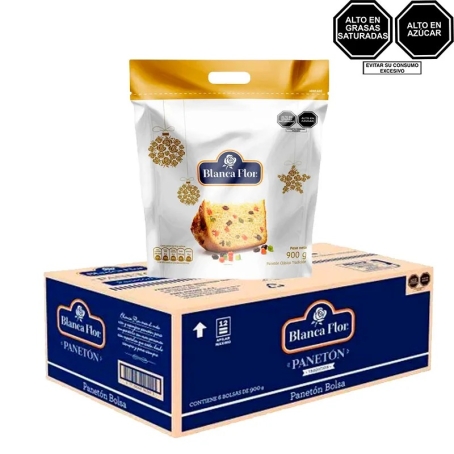 Panetón BLANCA FLOR Bolsa 900g Caja 6und