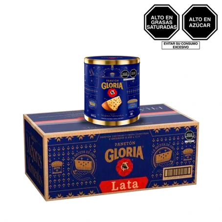 Caja de 6 Panetones Gloria en lata x 900gr